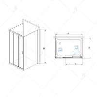 Душевой уголок RGW PA-73 (PA-13 + Z-050-2) прямоугольный  110* 70*195 060873117-011 профиль Хром стекло Прозрачное 5 мм RGW