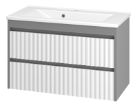 BALATON - 90 Тумба подвесная с 2 ящ. комбинированный+ раковина УТ000012300 Brevita