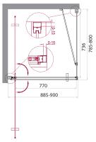 Душевой уголок прямоугольный MARMI-AH-1-90/80-C-Cr 900x800x1950 BelBagno