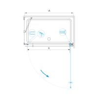 Душевой уголок RGW HO-045 (HO-011 + Z-050-2 + держ) прямоугольный   80* 70*195 350604587-011 профиль Хром стекло Прозрачное 8 мм RGW