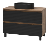 DAKOTA -100 Тумба напольная 2 ящ.  (ДСП (Дуб Гал. Черный кварц) + раковина УТ000014632 Brevita
