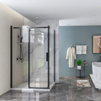 Душевой угол раздвижной прямоугольный RV070B-13080-01-C4 1300х800х1950 Цвет профиля Чёрный Стекло Прозрачное Veconi