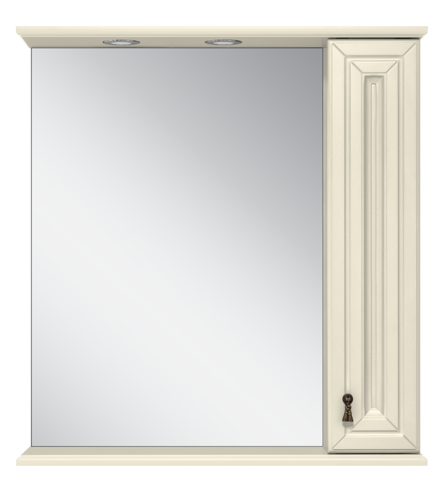Лувр - 75 Зеркало со шкафчиком, прав., слоновая кость