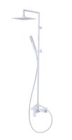 Душевая колонна со смесителем для верхнего и ручного душа, верхний душ из нержавеющей стали  PORTA-CD-BIO Белый матовый ручка  Белый матовый Cezares