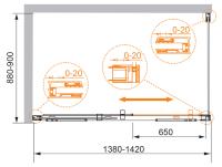 Душевой уголок, прямоугольный PREMIER-SOFT-W-AH-1-140/90-C-Cr-IV 1400x900x2000 Cezares