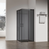 Душевой угол раздвижной 900x900x1950 RV50B-9090-05-C8 Цвет профиля Чёрный матовый Стекло Тонированное Veconi