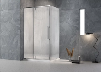 Душевой угол раздвижной прямоугольный RV034R-11070-06-C7 1100х700х1950 Цвет профиля Хром Стекло Дождь Veconi