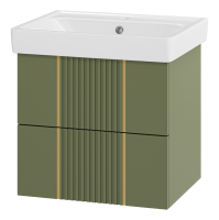 VEGA - 60 Тумба подвесная с 2 ящ., олива + раковина УТ000022674 Brevita