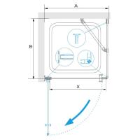 Душевой уголок RGW HO-034 квадратный 100*100*195 35063400-11 профиль Хром стекло Прозрачное 8 мм RGW