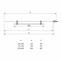 Шторка на ванну распашная с маятниковым механизмом 800x1500 PL79-80-01-C4 цвет профиля Хром стекло Прозрачное Veconi