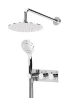 Душевая система встраиваемого монтажа с термостатическим смесителем с верхним и ручным душем Термостатный смеситель. Верхний душ диаметр 230 мм, ABC CZR-B-VDIM-T-BIO Белый матовый ручка  Белый матовый Cezares