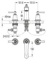 Смеситель для раковины без донного клапана LIBERTY-F-BLS-01-W0 Хром ручка  Хром Cezares