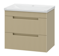 ARIANA - 60 Тумба подвесная с 2 ящ. капучино (эмаль) + раковина УТ000015747 Brevita