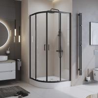 Душевой уголок радиальный UNO-195-R-2-90-C-NERO 900x900x1950 BelBagno