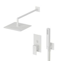 Душевая система с переключателем для верхнего и ручного душа, верхний душ из стены из металл  PORTA-DSIPQ-25-BIO Белый матовый ручка  Белый матовый Cezares